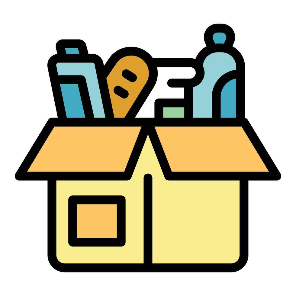 Volunteer box icon vector flat