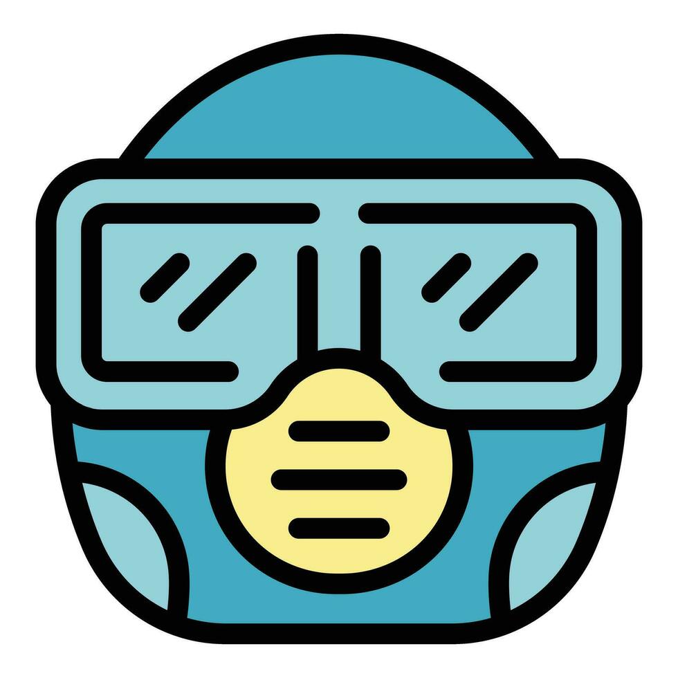 paintball máscara icono vector plano