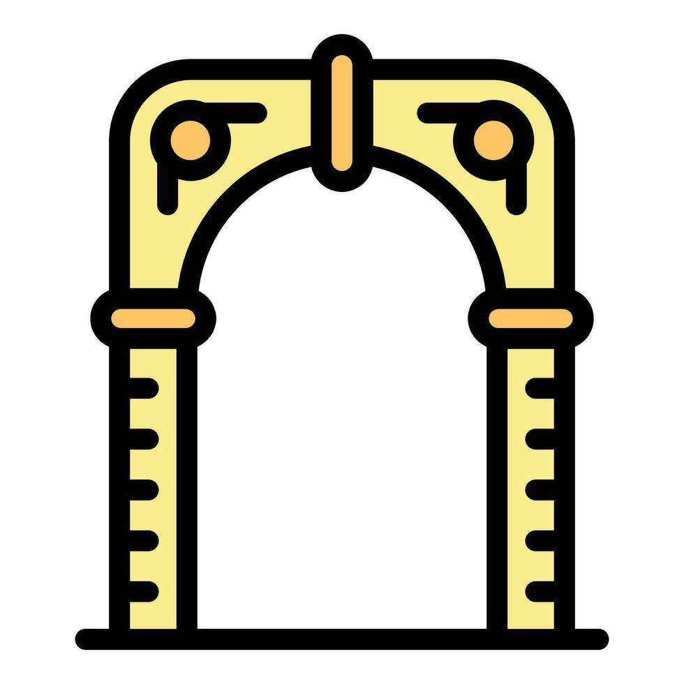 metal puerta icono vector plano