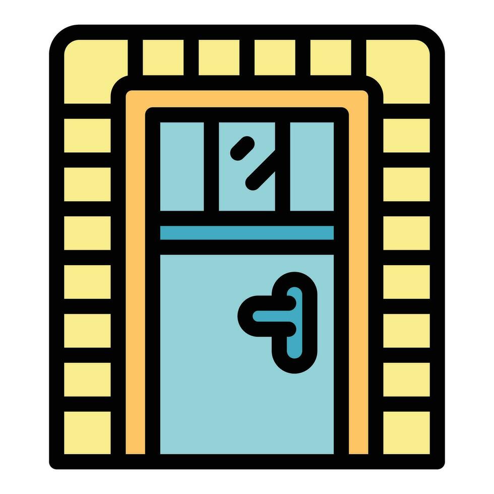 Cute door icon vector flat