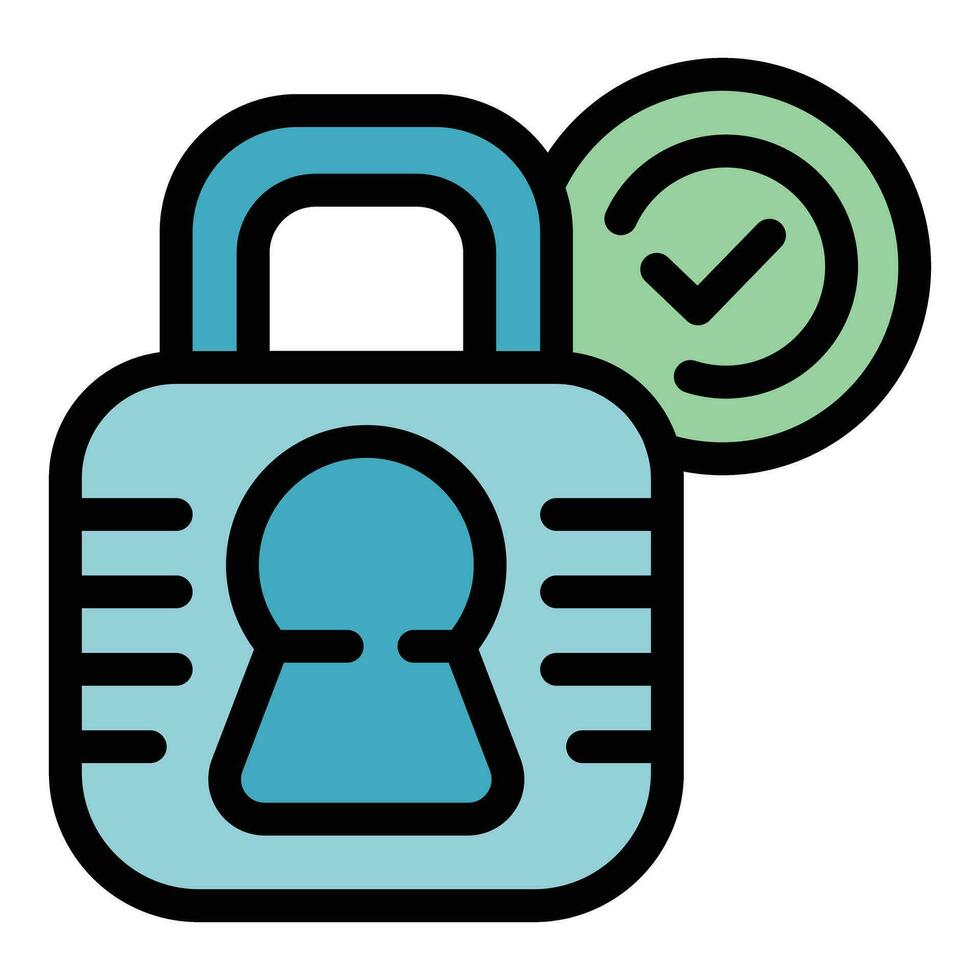 Padlock warranty icon vector flat
