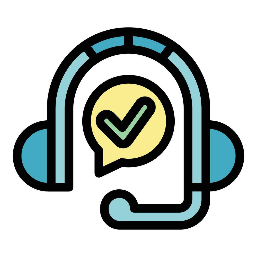 Headset warranty icon vector flat