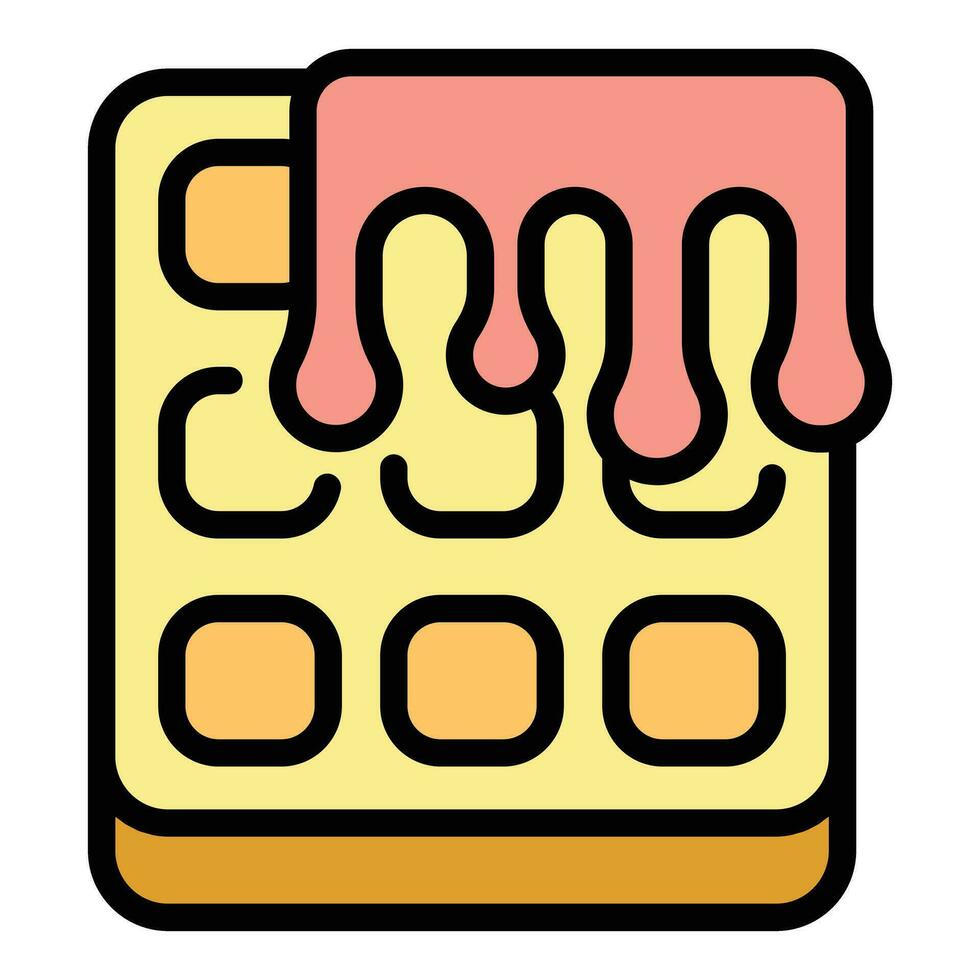 Cream waffle icon vector flat