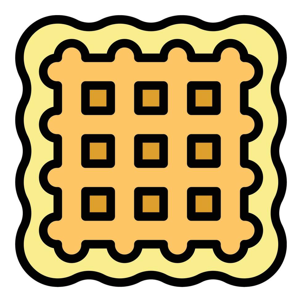 Sugar waffle icon vector flat