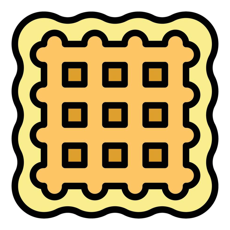 Sugar waffle icon vector flat