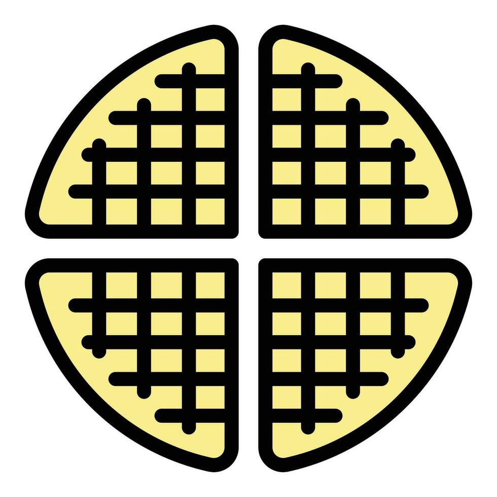 Round waffle icon vector flat