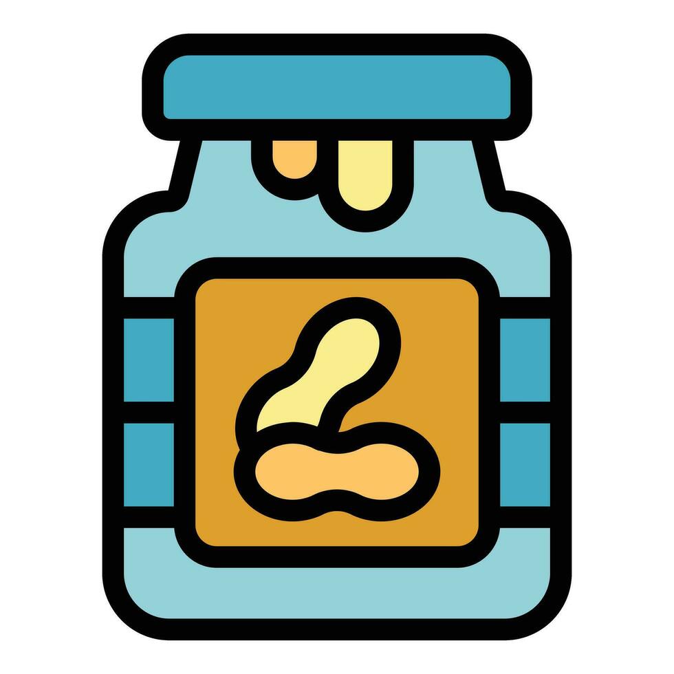 Peanut jar icon vector flat