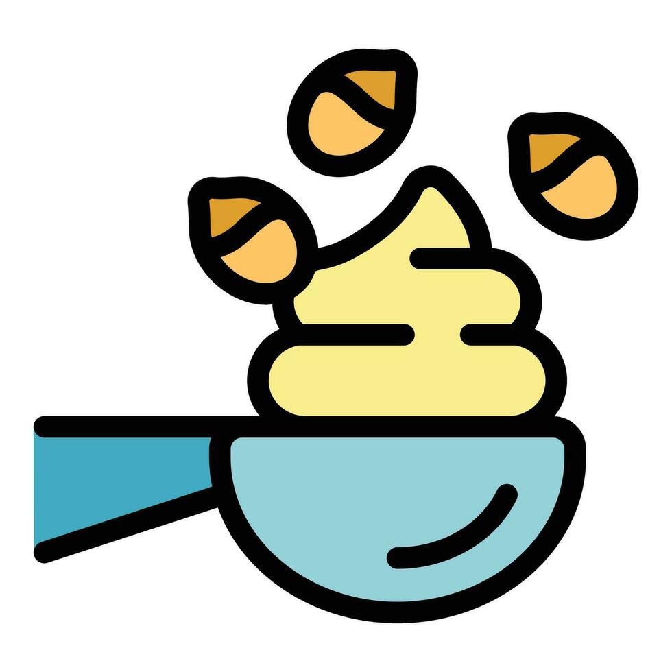 Peanut butter icon vector flat