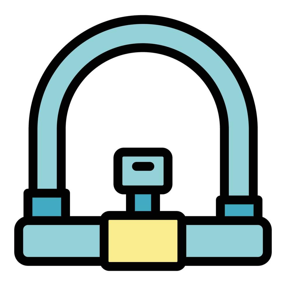 Key cycling lock icon vector flat