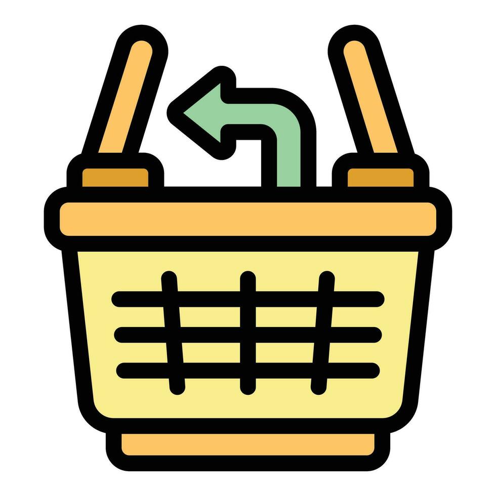 Return basket icon vector flat