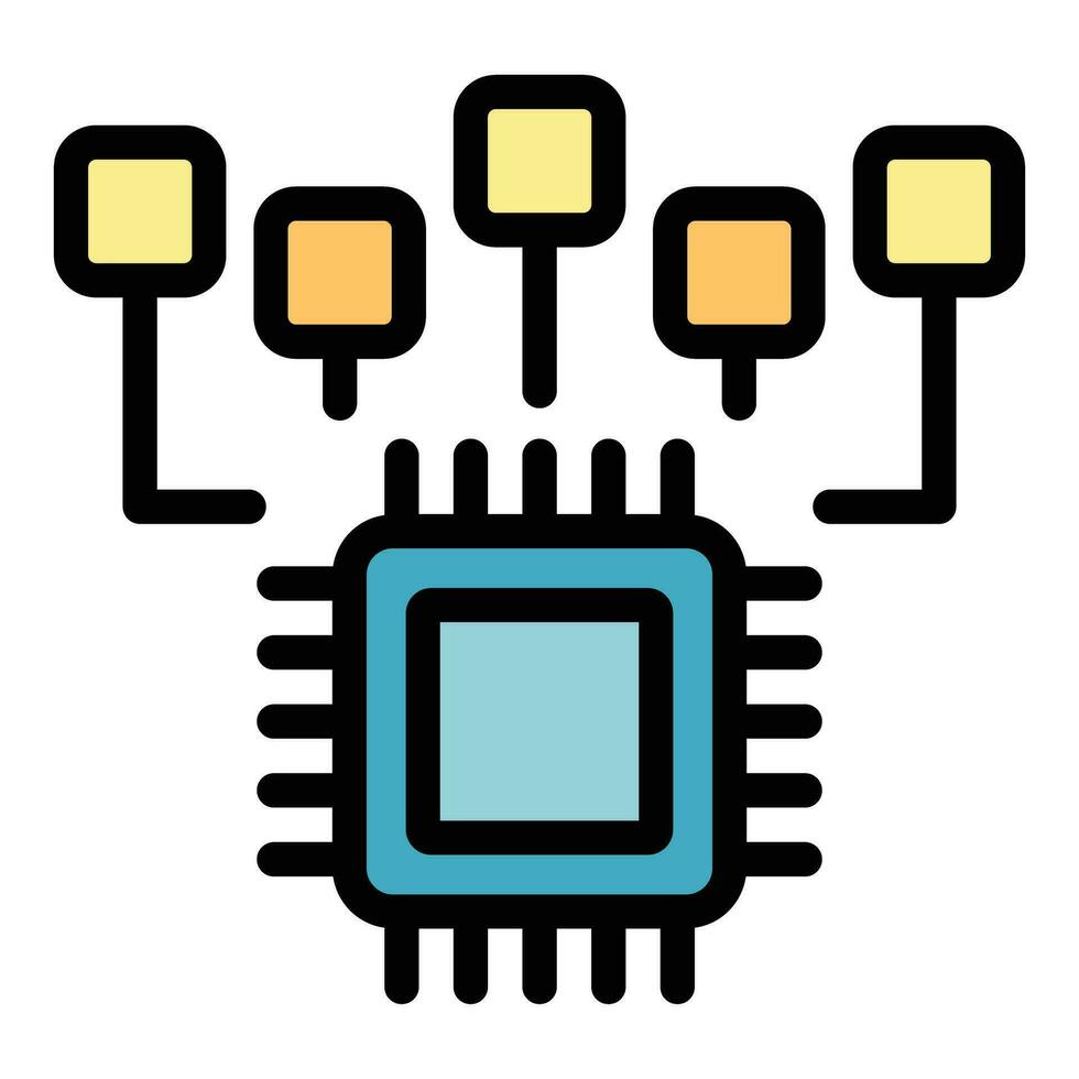 Engineer factory processor icon vector flat