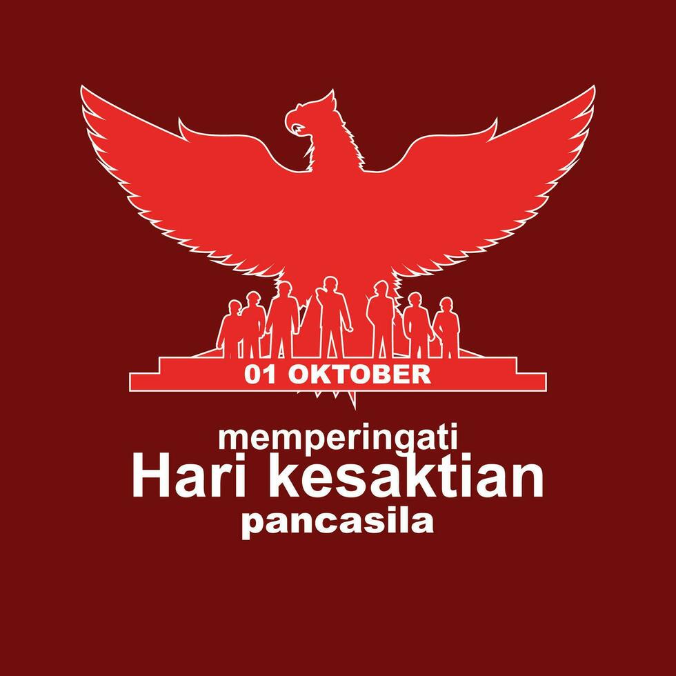 vector ilustración de pancasila santidad día conmemoración saludo tarjeta diseño