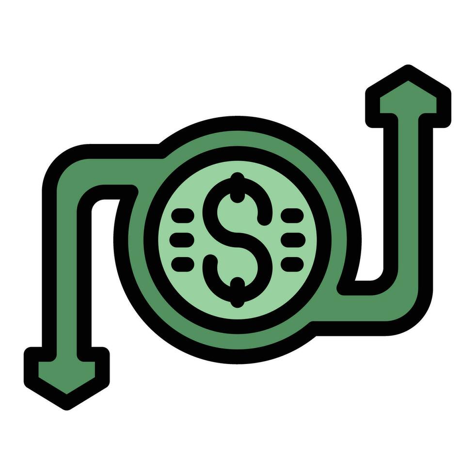 Money return icon vector flat