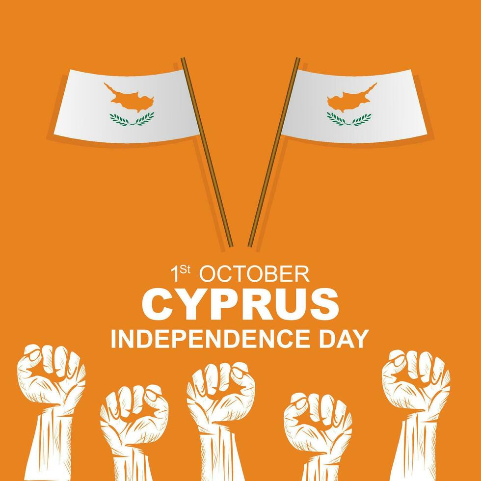 Chipre independencia día es celebrado en octubre 1. saludo tarjeta o póster diseño con Chipre bandera. vector ilustración diseño