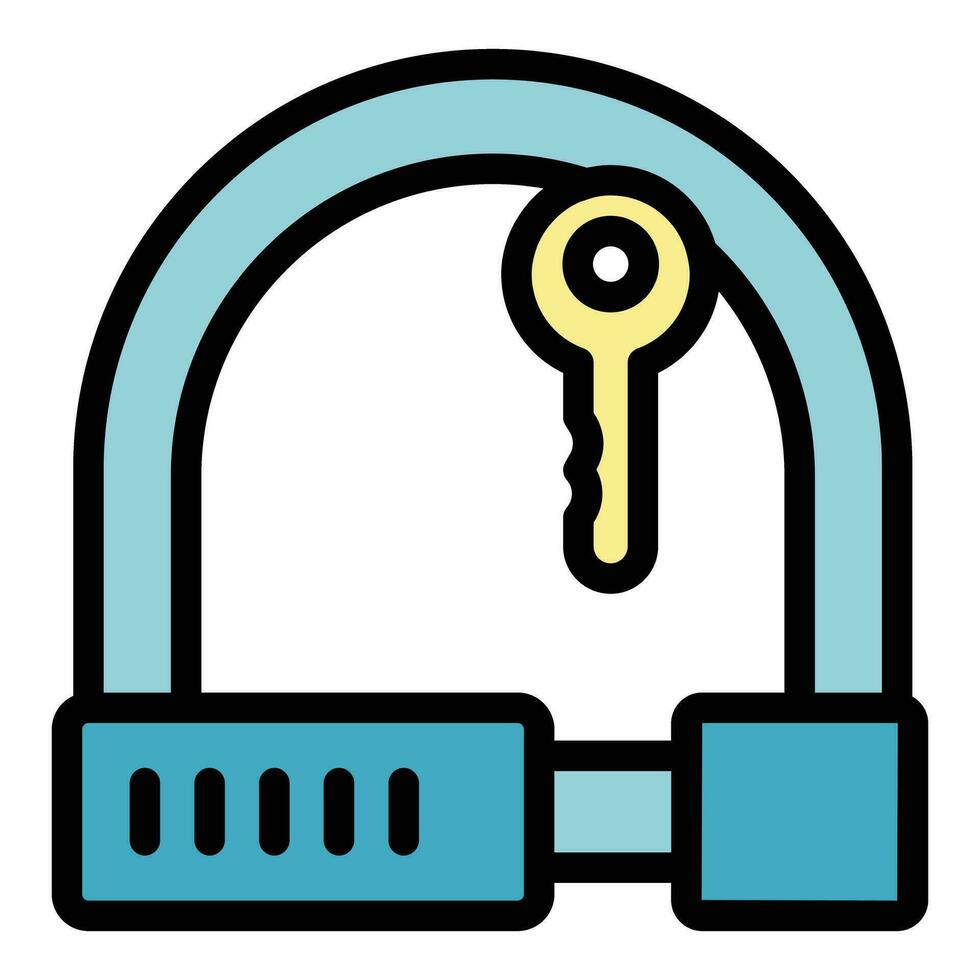 App cycling lock icon vector flat