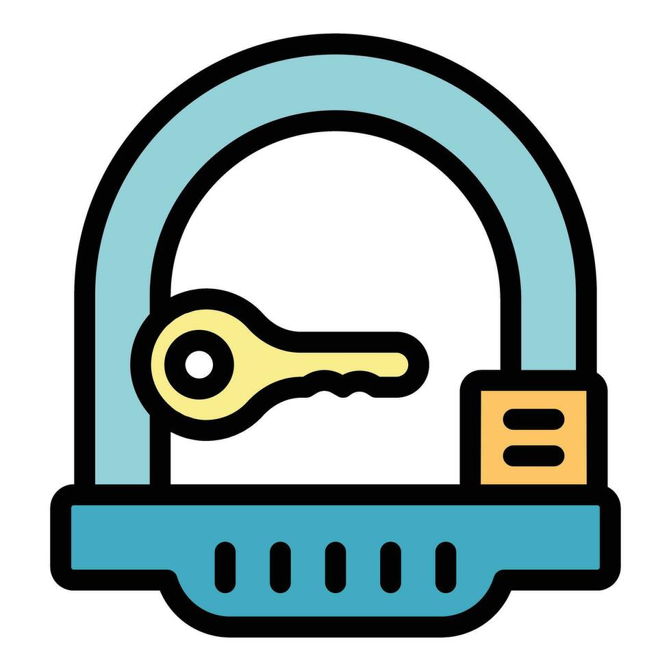 Bike padlock icon vector flat