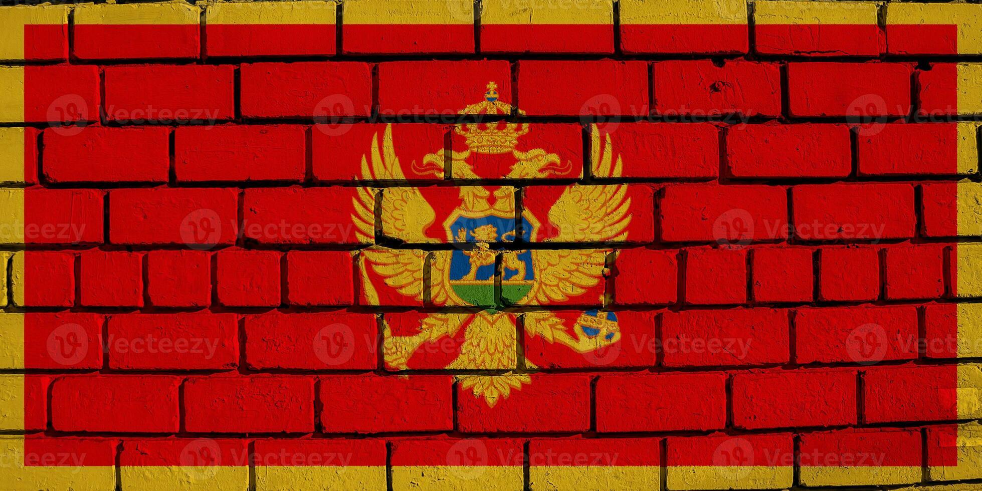Flag of Montenegro on a textured background. Concept collage. photo