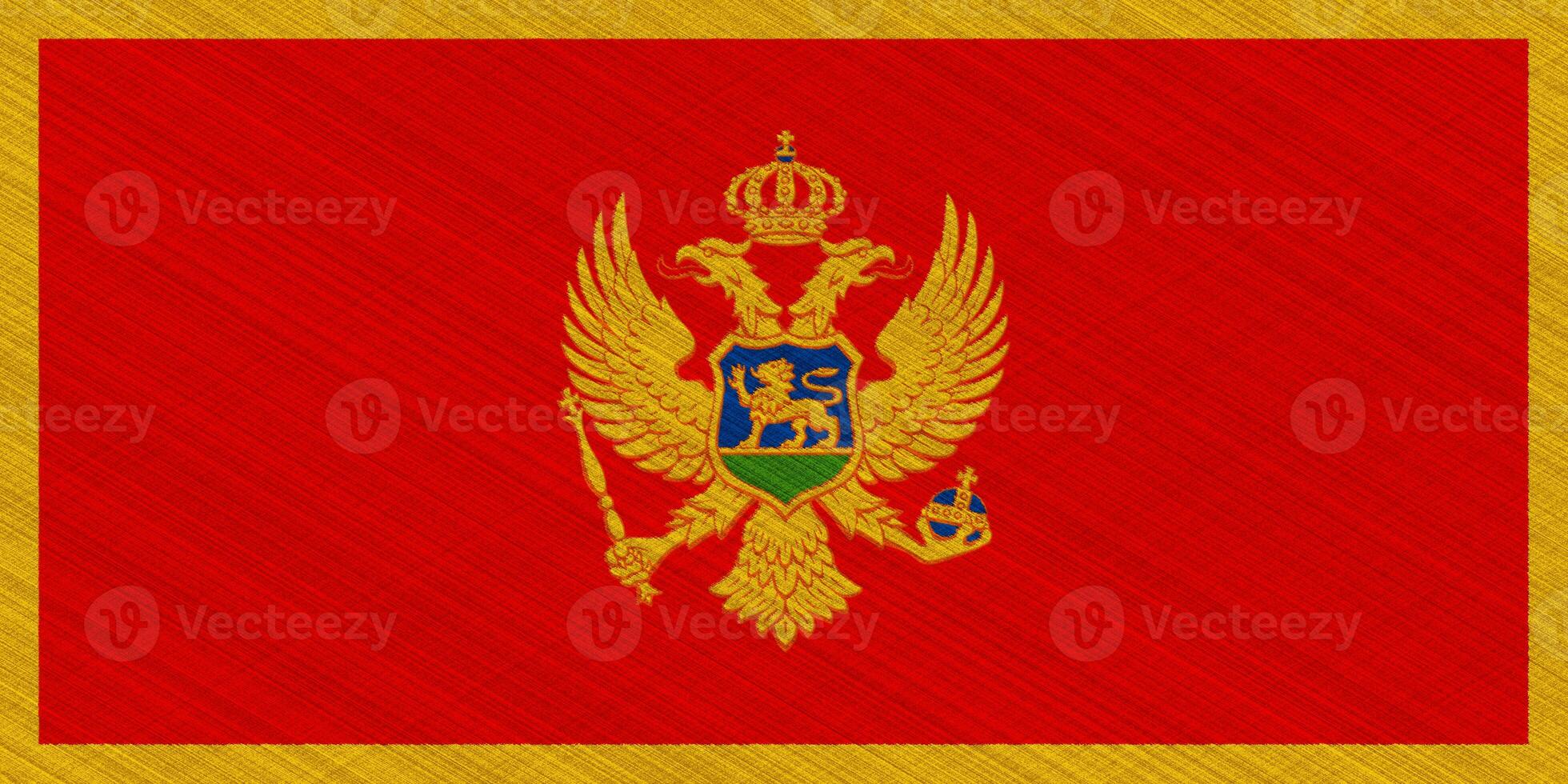 Flag of Montenegro on a textured background. Concept collage. photo