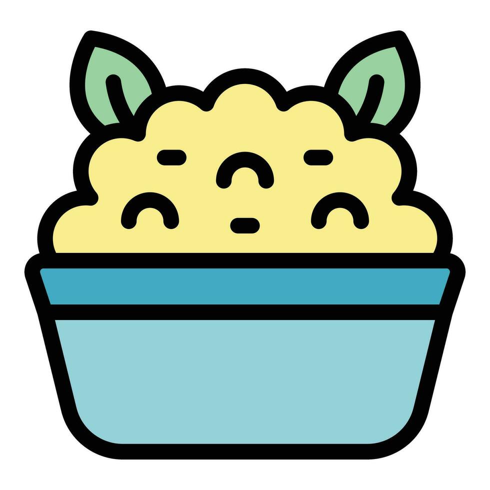 Hummus sauce icon vector flat