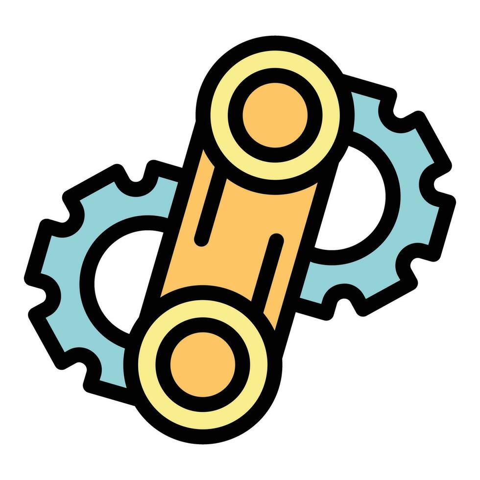 Line gear wheel icon vector flat