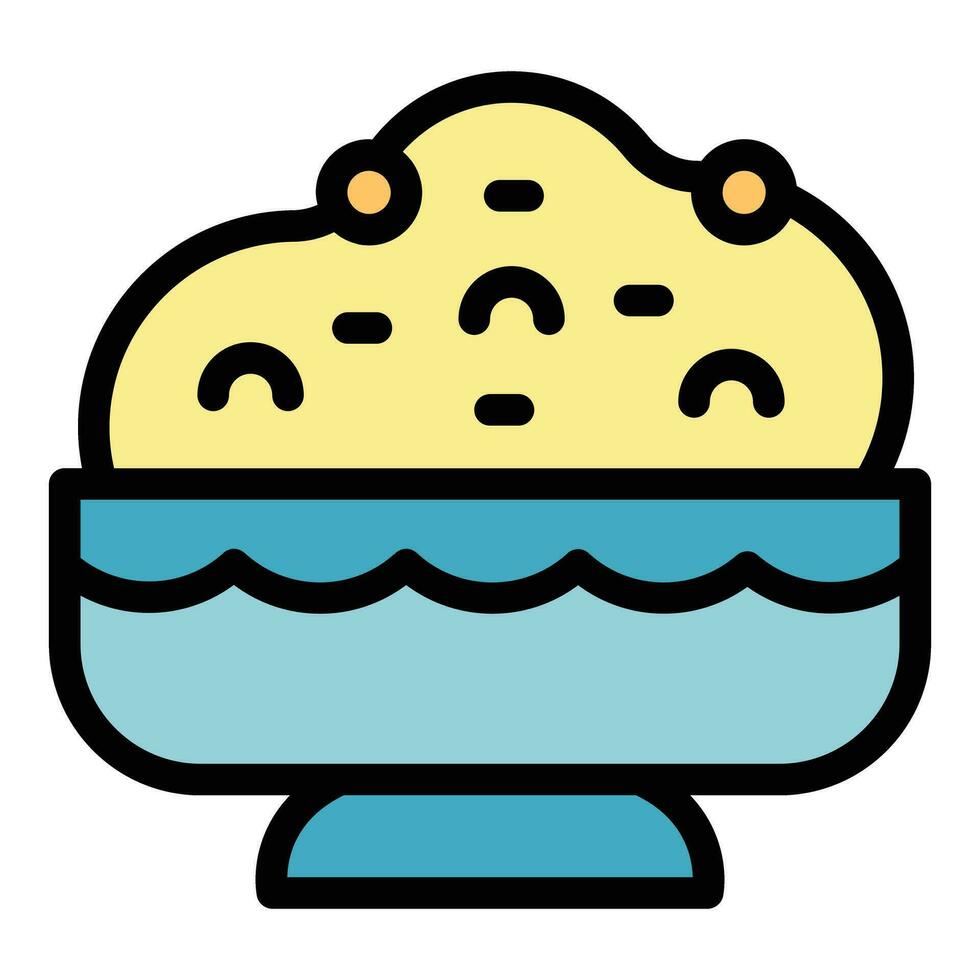 Hummus bread icon vector flat