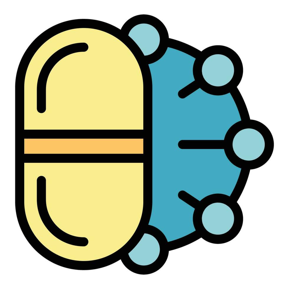 Amino capsule icon vector flat