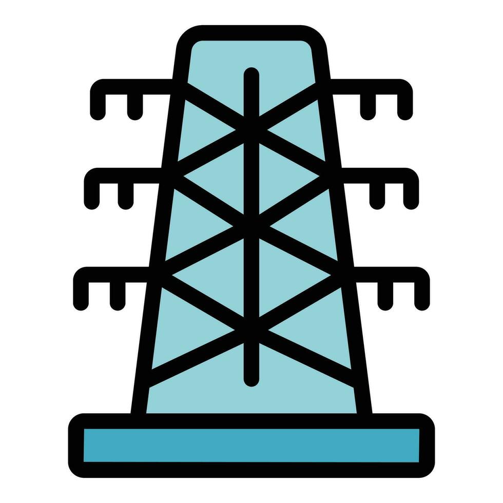 Electric tower icon vector flat