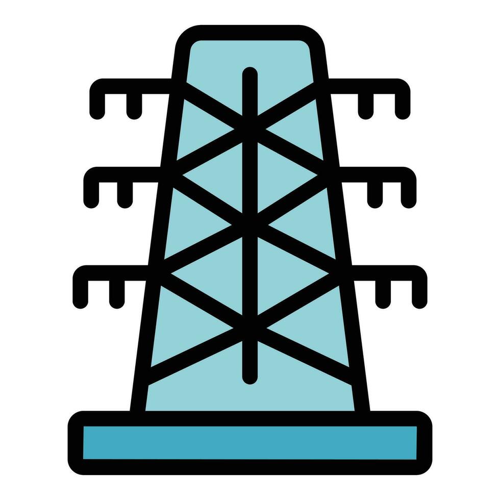 Electric tower icon vector flat