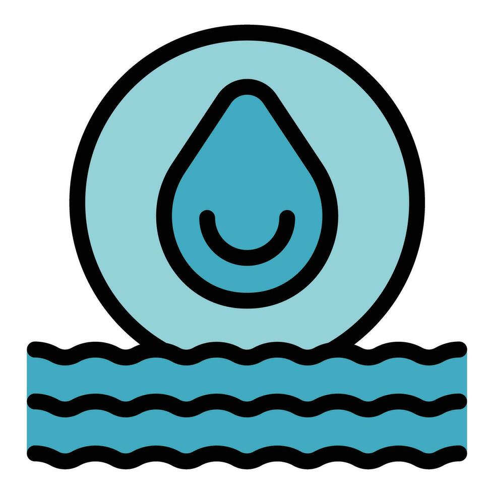 agua soltar energía icono vector plano