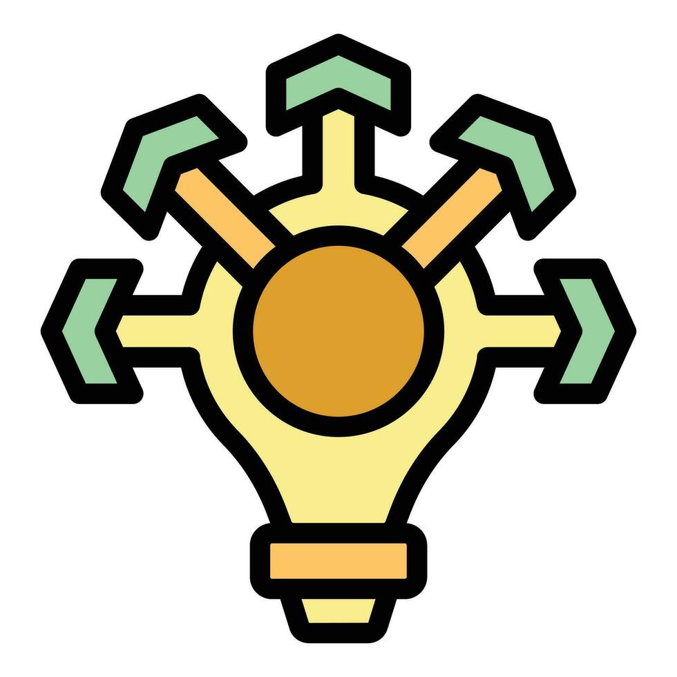 Bulb key point icon vector flat