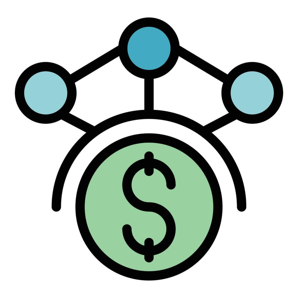 Dollar key tip icon vector flat