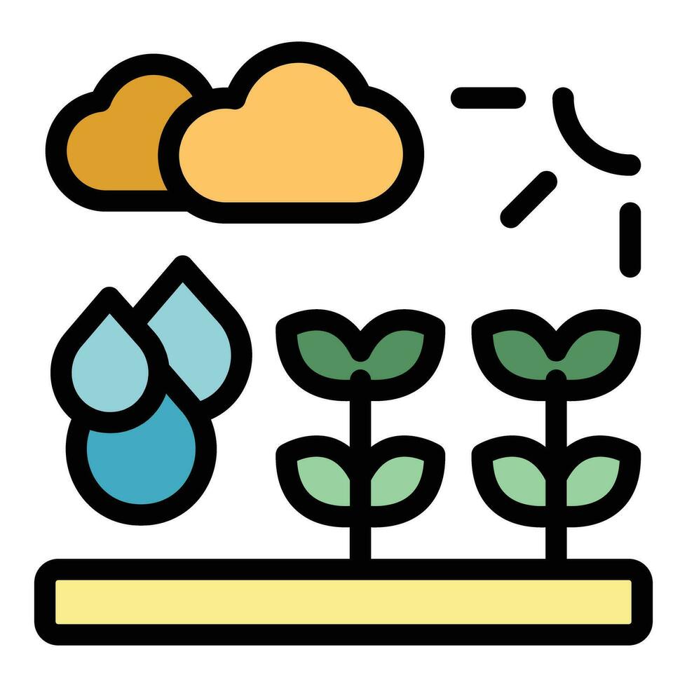 Sensor of sun and water icon vector flat