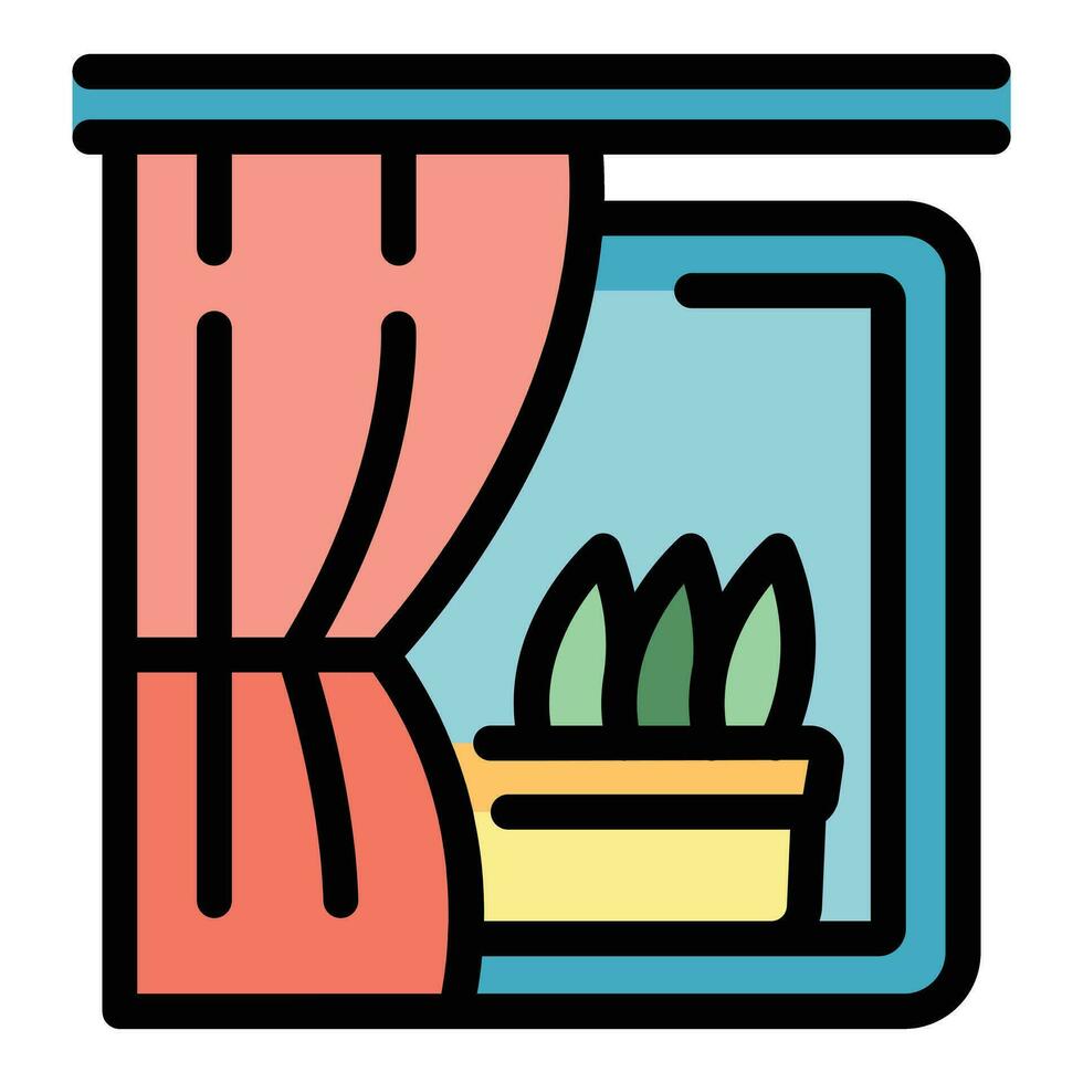 Windowsill icon vector flat