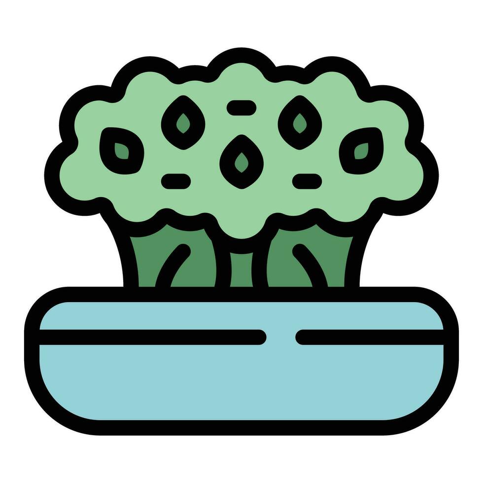 Wall plant pot icon vector flat