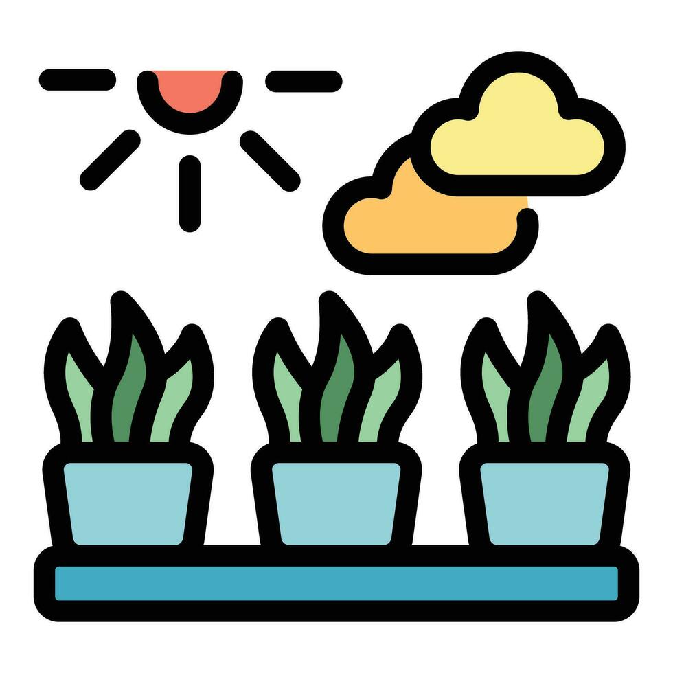 Summer plant pot icon vector flat