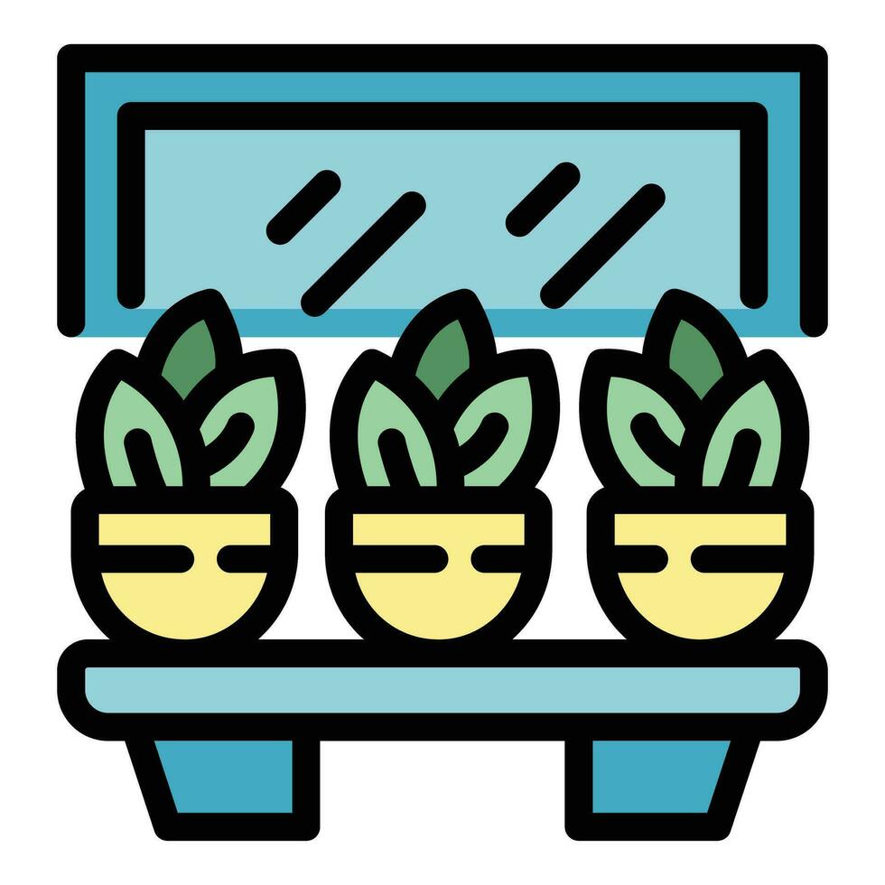 Fresco planta caja icono vector plano