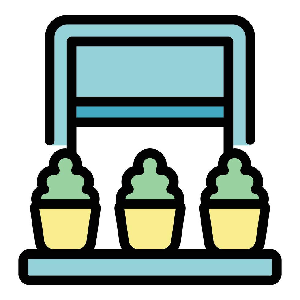 Basil window garden icon vector flat