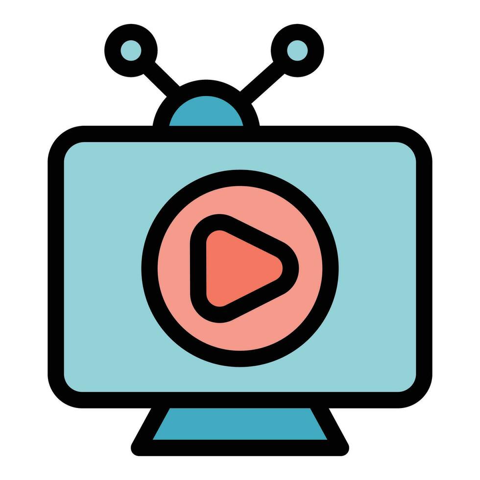 vídeo televisión icono vector plano