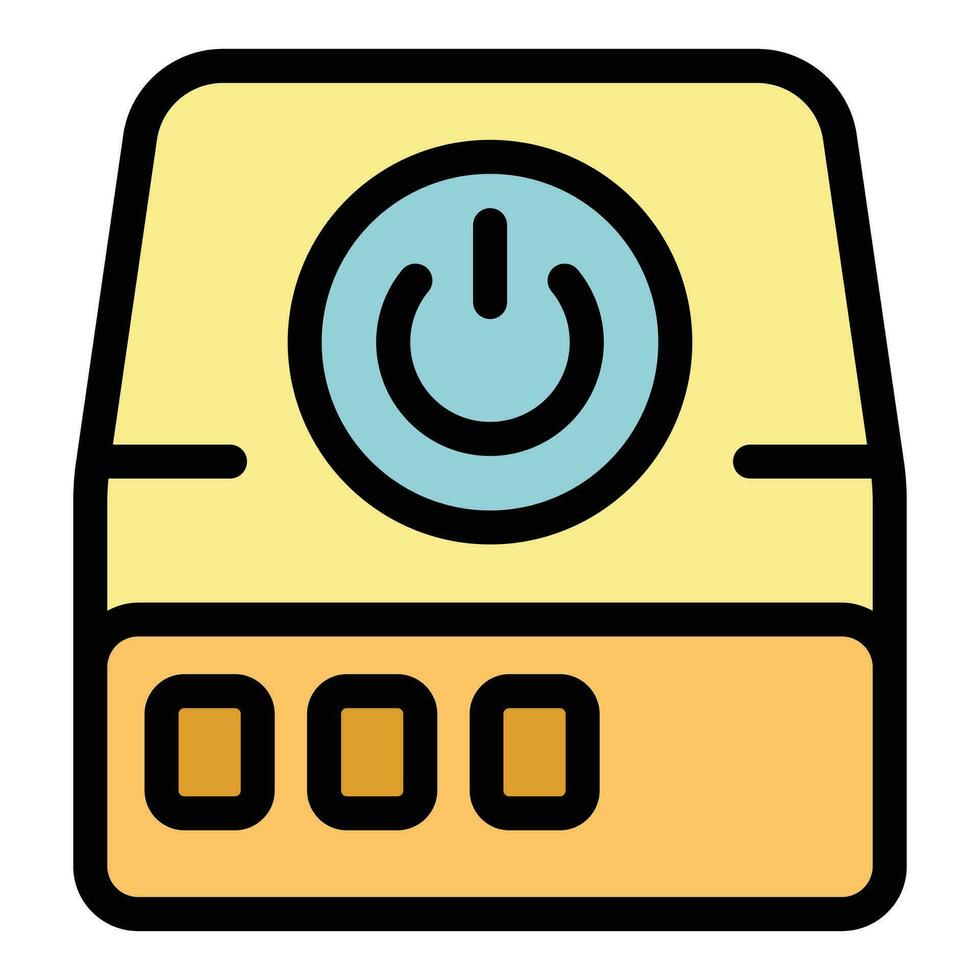 Push button media box icon vector flat