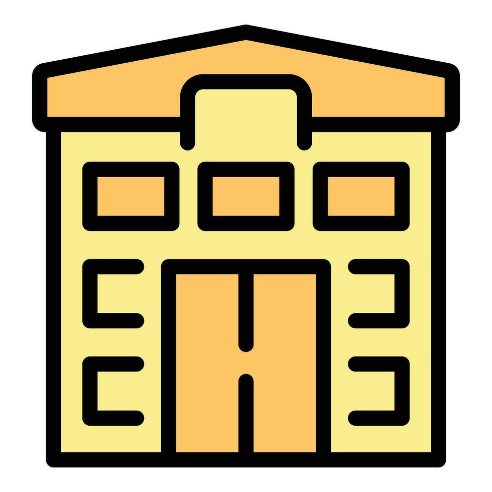 School building icon vector flat