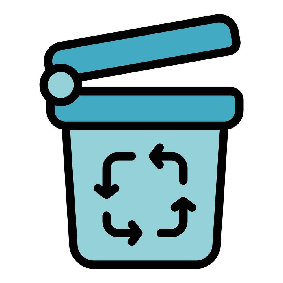 Recycle can icon vector flat