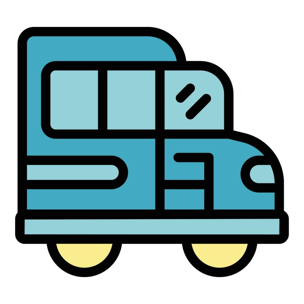 School bus icon vector flat