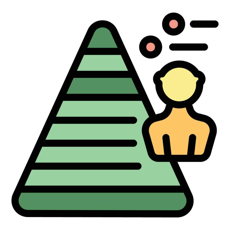 Pyramide population icon vector flat