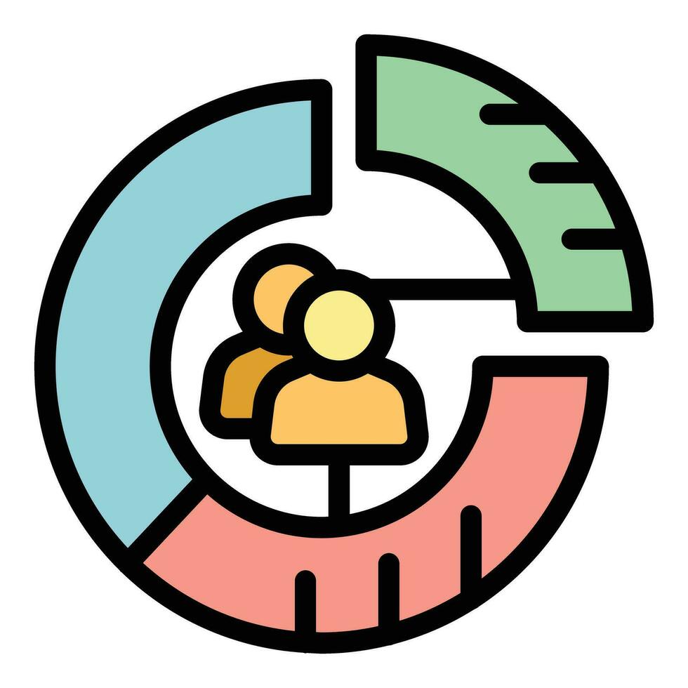 Population chart icon vector flat