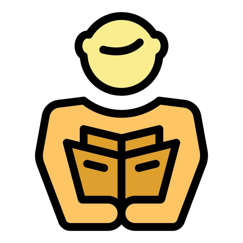 Teacher learn icon vector flat