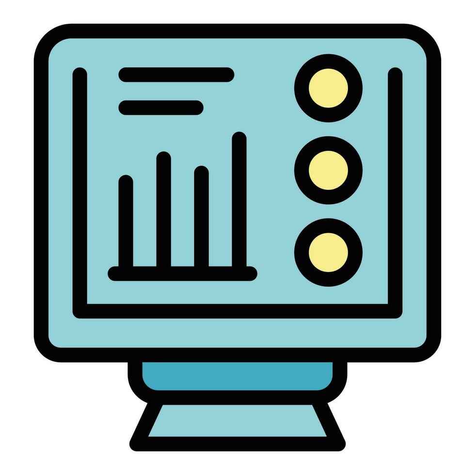 Monitor service icon vector flat