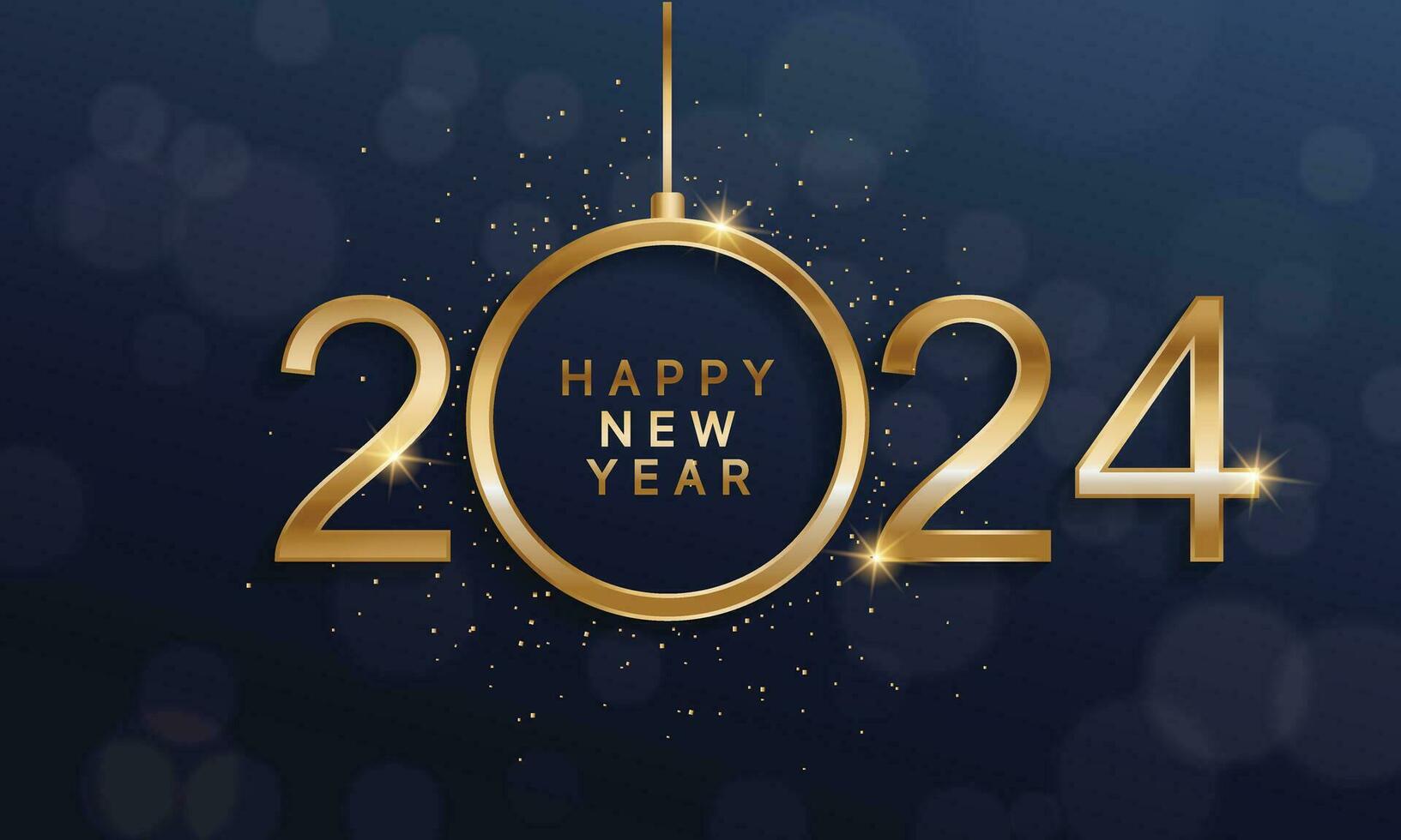 2024 Happy New Year Background Design. Greeting Card, Banner, Poster. Vector Illustration.