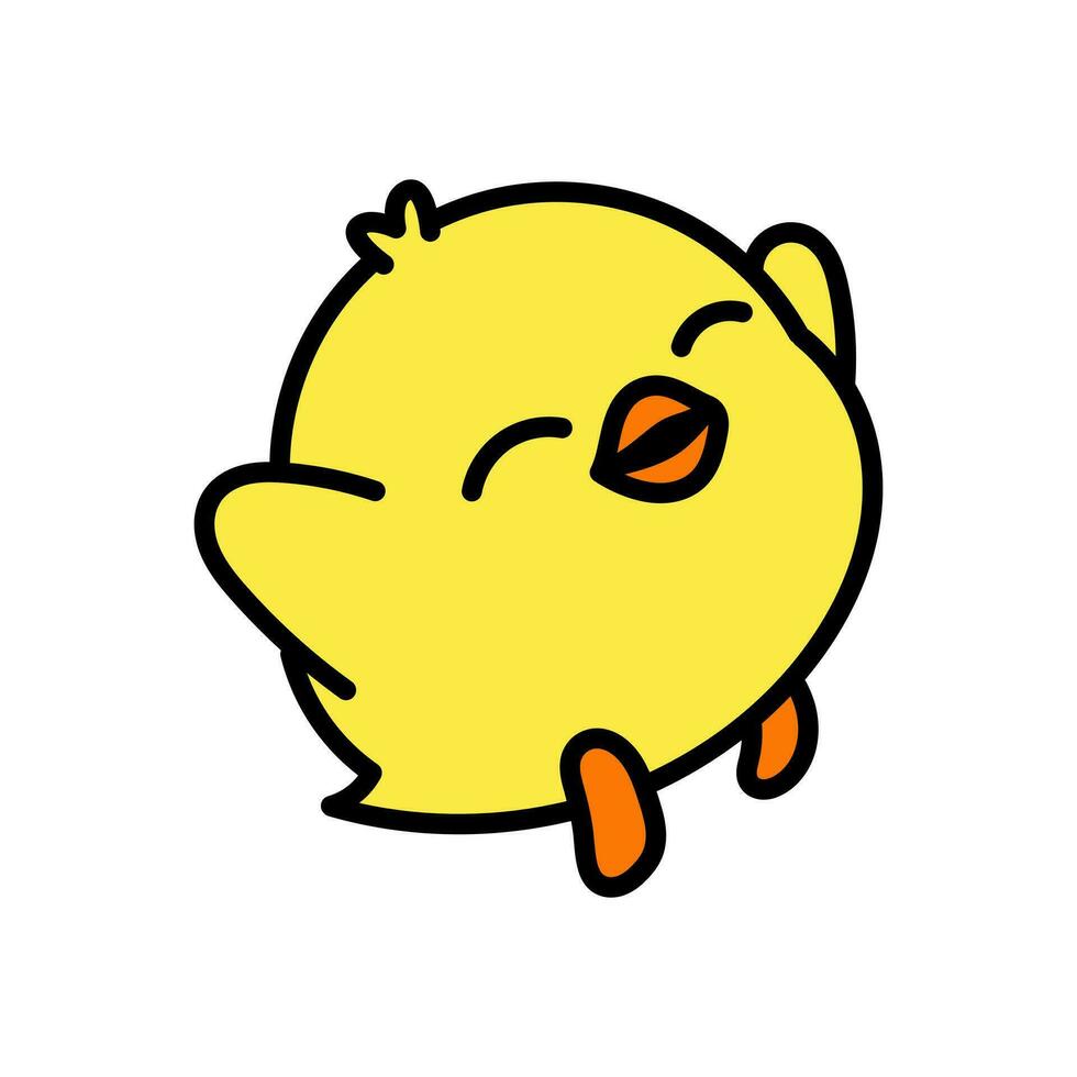 cartoon cute chicks in line art style and colored. isolated on white background. suitable for children's book element illustration, icon, etc. vector graphic.