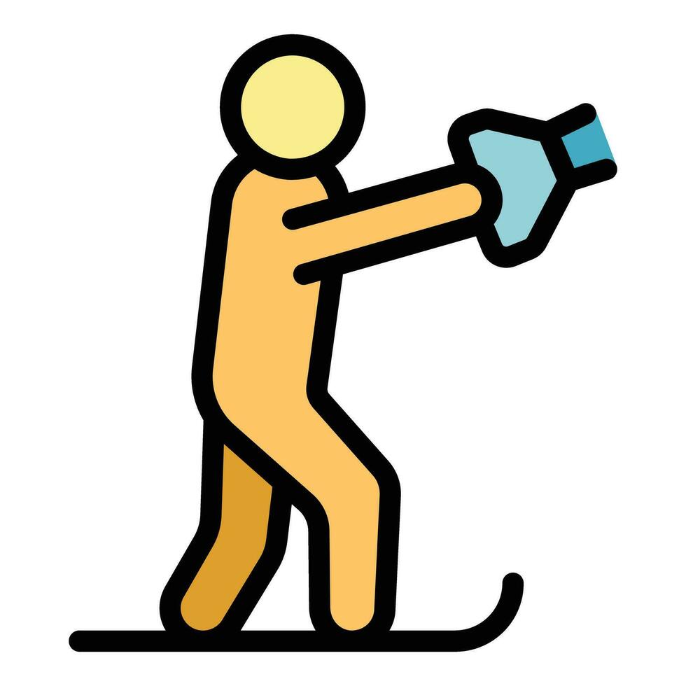 Water ski icon vector flat