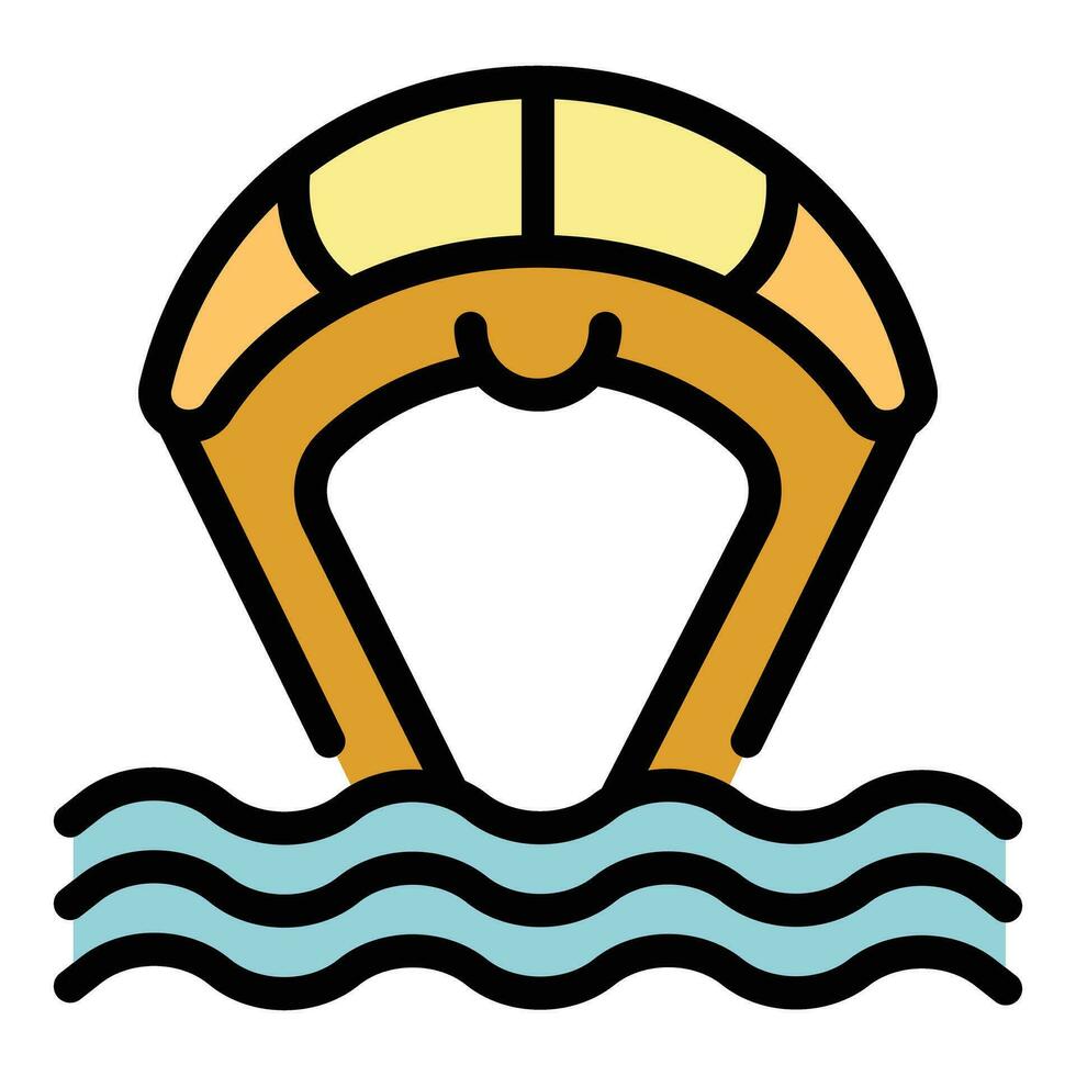 mar surf de vela icono vector plano